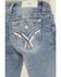 Image #2 - Miss Me Women's Medium Wash Mid Rise Bootcut Stretch Denim Jeans, Medium Wash, hi-res