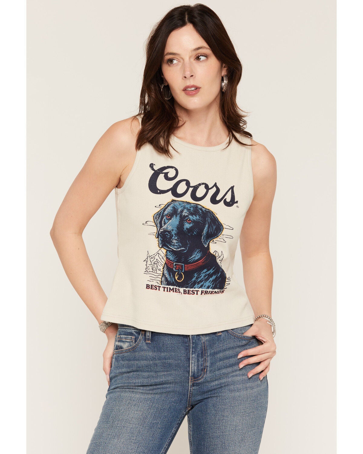 Image #1 - Coors Women's Best Friends Dog Graphic Tank Top, Natural, hi-res