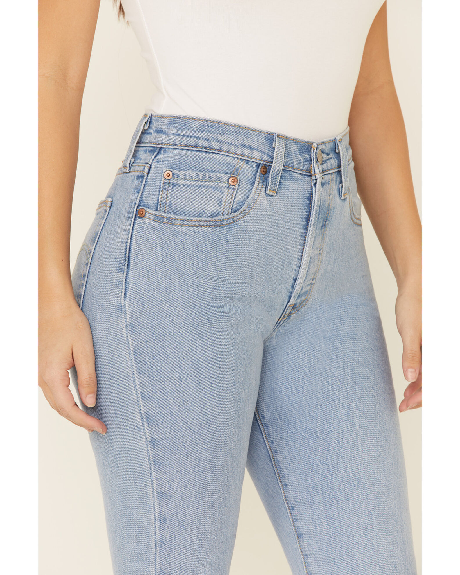 Image #4 - Levi's Women's 501 Fray Hem Skinny Jeans, Blue, hi-res