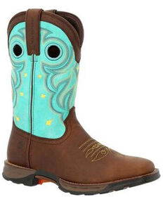 Durango Women's Maverick Waterproof Western Work Boots - Soft Toe, Brown, hi-res