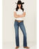 Image #1 - Wrangler Retro Women's Mae Dark Wash Mid Rise Bootcut Stretch Denim Jeans, Dark Wash, hi-res