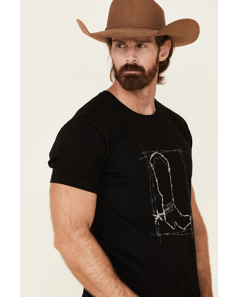 Cody James Men's Black Barbed Boot Graphic T-Shirt , Black, hi-res