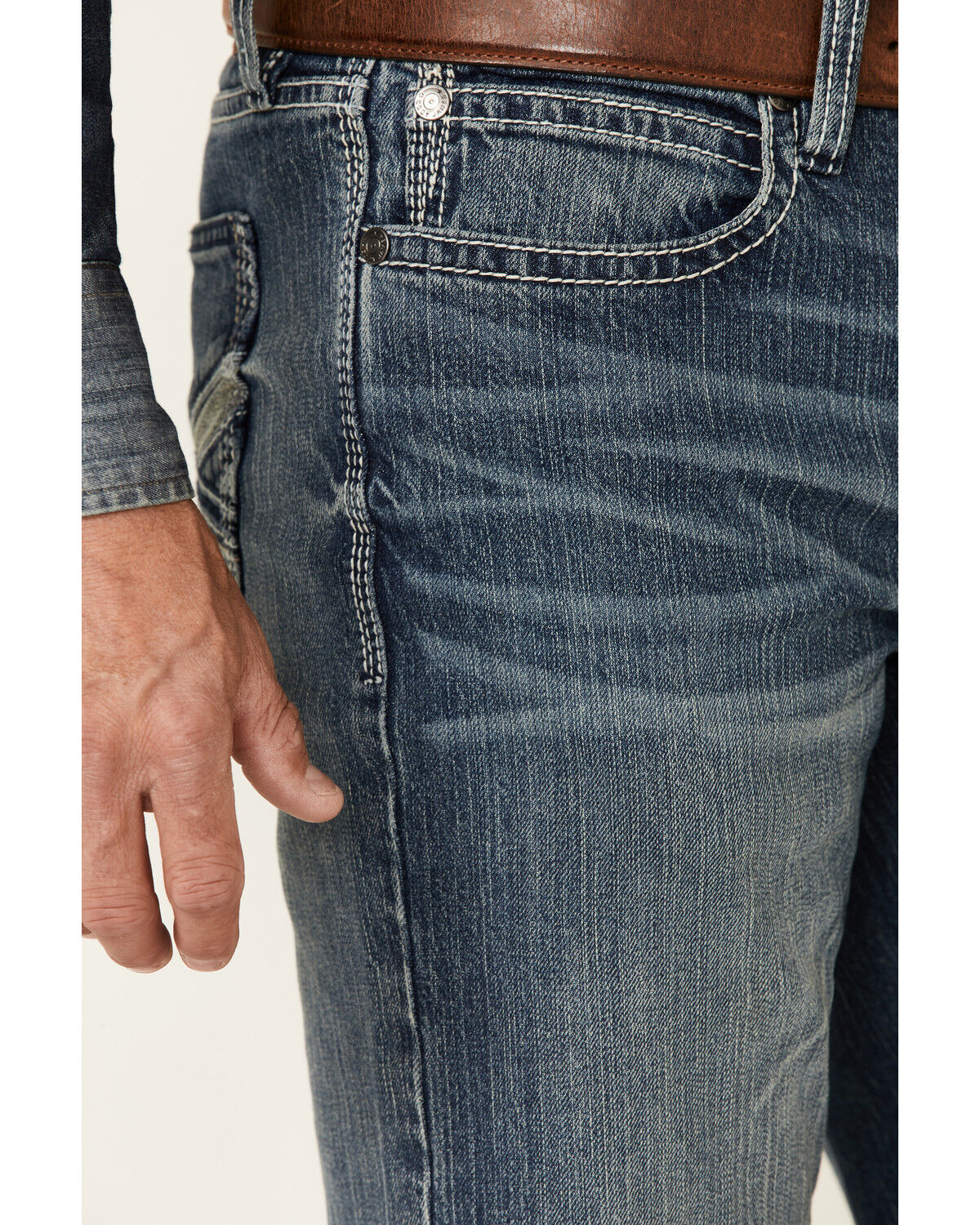 Image #3 - Cody James Men's Hide Out Med Stretch Stackable Straight Jeans, Blue, hi-res