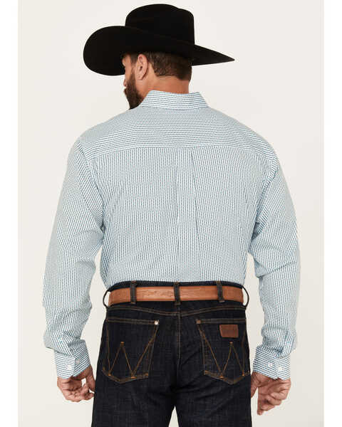 Image #4 - Cinch Men's Diamond Geo Print Long Sleeve Button-Down Stretch Western Shirt, Turquoise, hi-res
