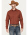 Image #1 - Kimes Ranch Men's Linville Long Sleeve Button Down Shirt, Heather Red, hi-res