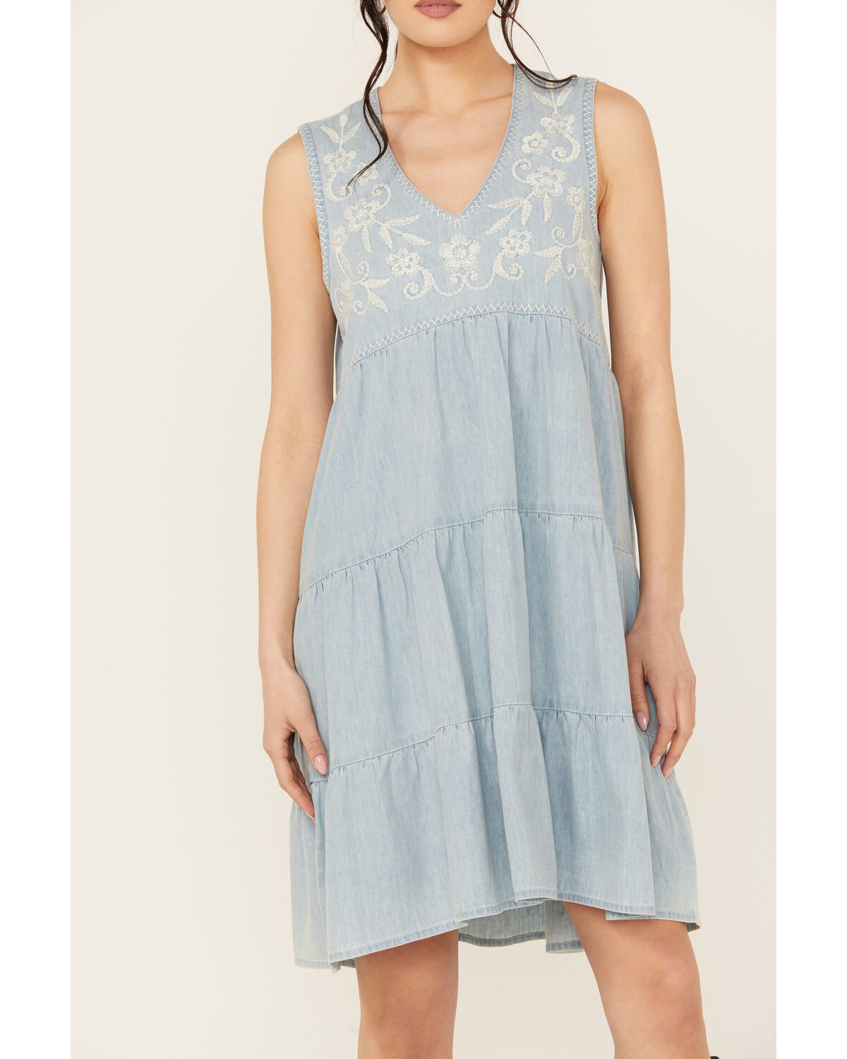 Image #3 - Roper Women's Sleeveless Embroidered Mini Dress, Blue, hi-res