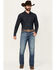 Image #1 - Wrangler Retro Men's 77MWZ Whitley Medium Wash Slim Bootcut Stretch Denim Jeans - Tall, Medium Wash, hi-res