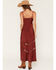 Image #4 - Z Supply Women's Solid Satin Lace Trim Sleeveless Maxi Dress, Red, hi-res