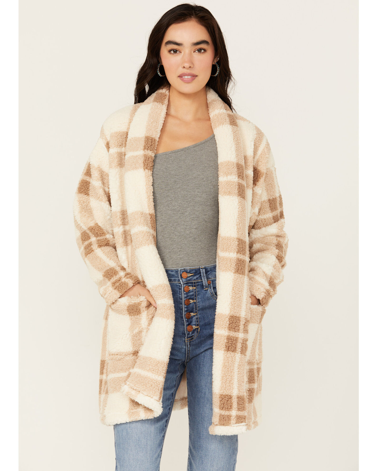 Gibson open shop front fleece cardigan