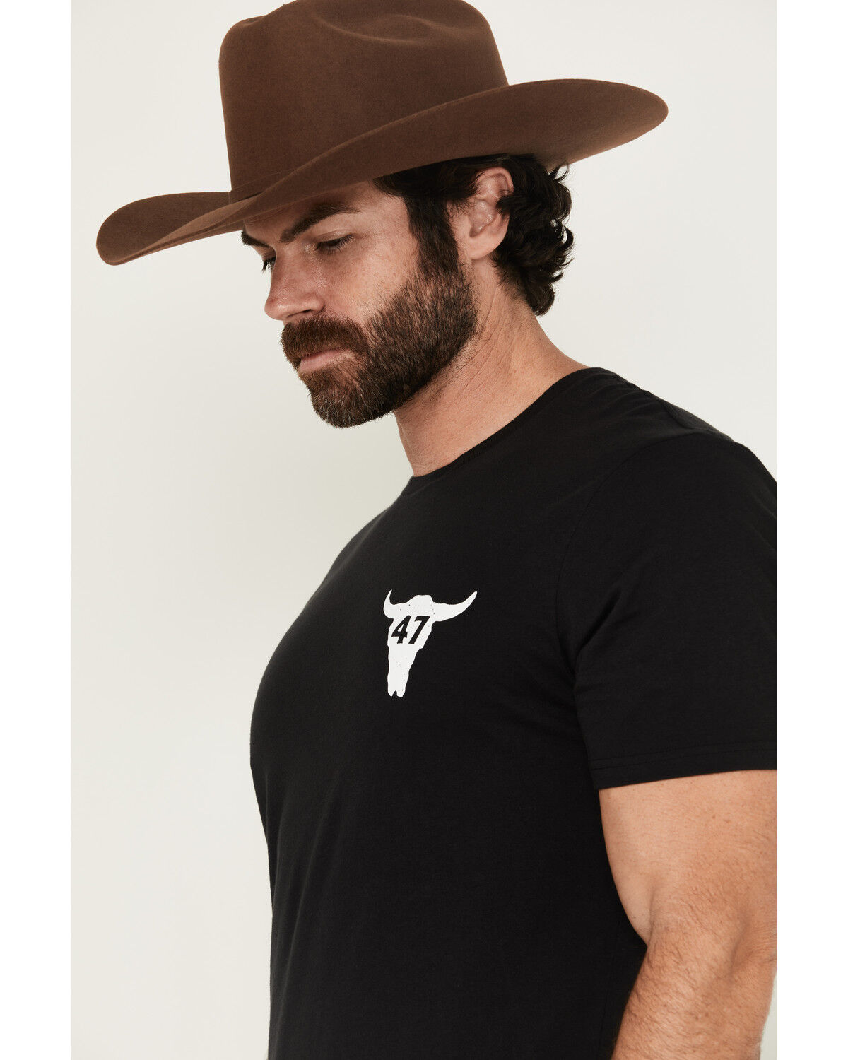 Image #3 - Wrangler Men's Boot Barn Exclusive Steer Head Logo Short Sleeve Graphic T-Shirt, Black, hi-res