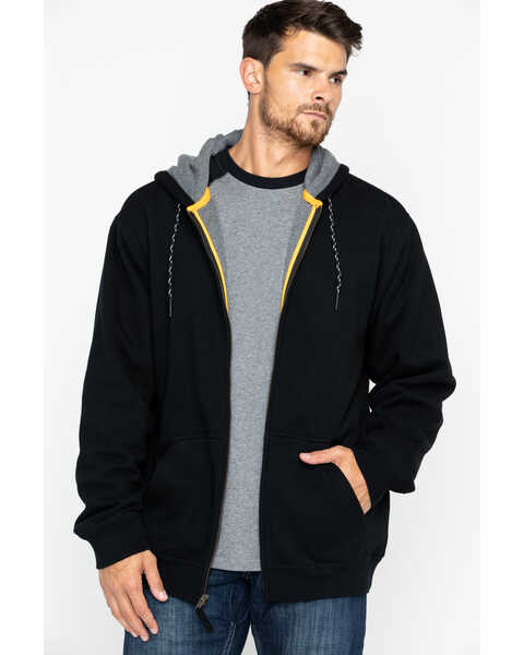 Hawx® Men's Black Zip-Front Thermal Lined Hooded Jacket - Big , Black, hi-res