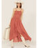 Image #1 - Molly Bracken Women's Printed Asymmetrical High-Low Dress, Red, hi-res