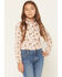 Image #1 - Cruel Girl Girls' Conversational Print Long Sleeve Snap Western Shirt, Pink, hi-res