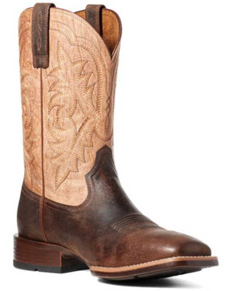 Ariat Men's Ryden Western Performance Boots - Broad Square Toe, Brown, hi-res