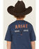 Image #1 - Ariat Boys' Ranch Logo Short Sleeve Graphic T-Shirt, Navy, hi-res