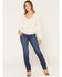 Image #1 - Wrangler Women's Halle Dark Wash High Rise Bespoke Slim Straight Stretch Denim Jeans, Dark Wash, hi-res