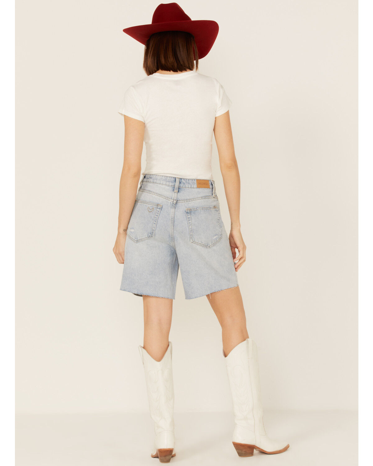 Image #3 - Show Me Your Mumu Women's Brentwood Distressed Denim Jean Shorts, , hi-res