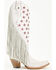 Image #2 - Corral Women's Star Inlay Fringe Tall Western Boots - Snip Toe, White, hi-res