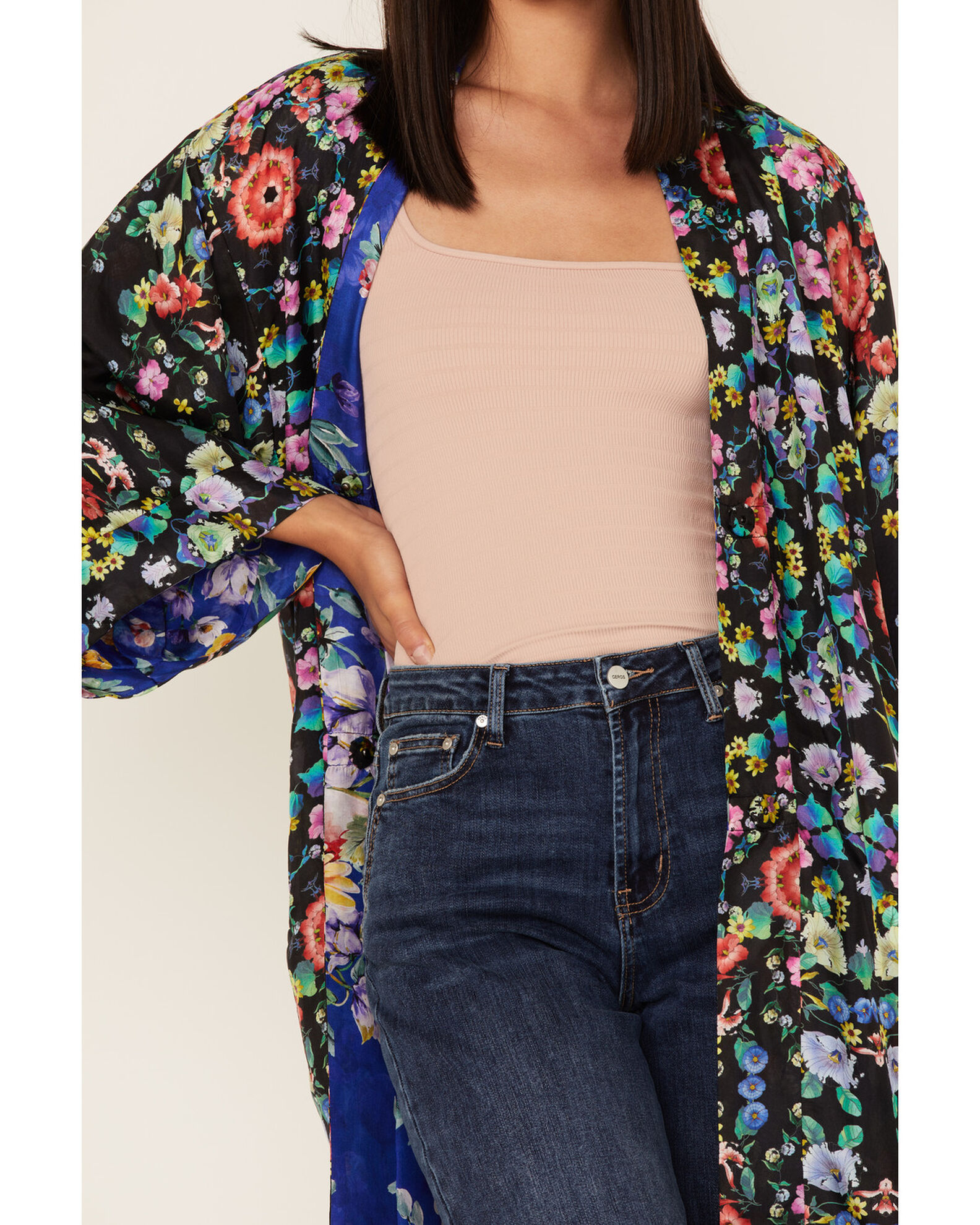 Image #3 - Johnny Was Women's Ella Floral Reversible Kimono, No Color, hi-res