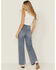 Image #3 - Daze Women's Far Out Medium Wash High Rise Studded Wide Leg Denim Jeans, Medium Wash, hi-res
