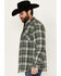 Image #2 - Dakota Grizzly Men's Ivan Plaid Print Sherpa Lined Flannel Shirt Jacket, Green, hi-res