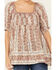 Image #3 - Free People Women's Vintage Lover Floral Print Short Sleeve Blouse, Natural, hi-res