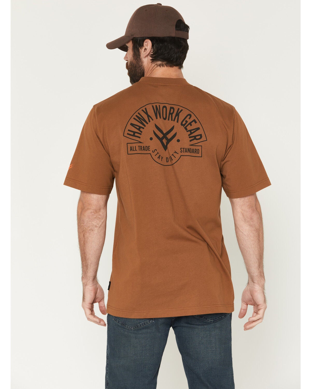 Image #1 - Hawx Men's Stay Dirty Short Sleeve Pocket Work T-Shirt, Rust Copper, hi-res