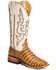 Image #1 - Macie Bean Women's Slick Rikki Western Boots - Broad Square Toe, Cream/brown, hi-res