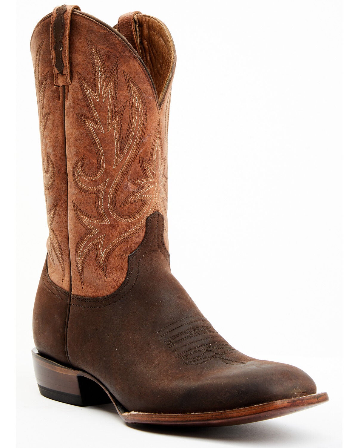 Lucchese Men's Gordon Western Boots - Broad Square Toe, Chocolate, hi-res