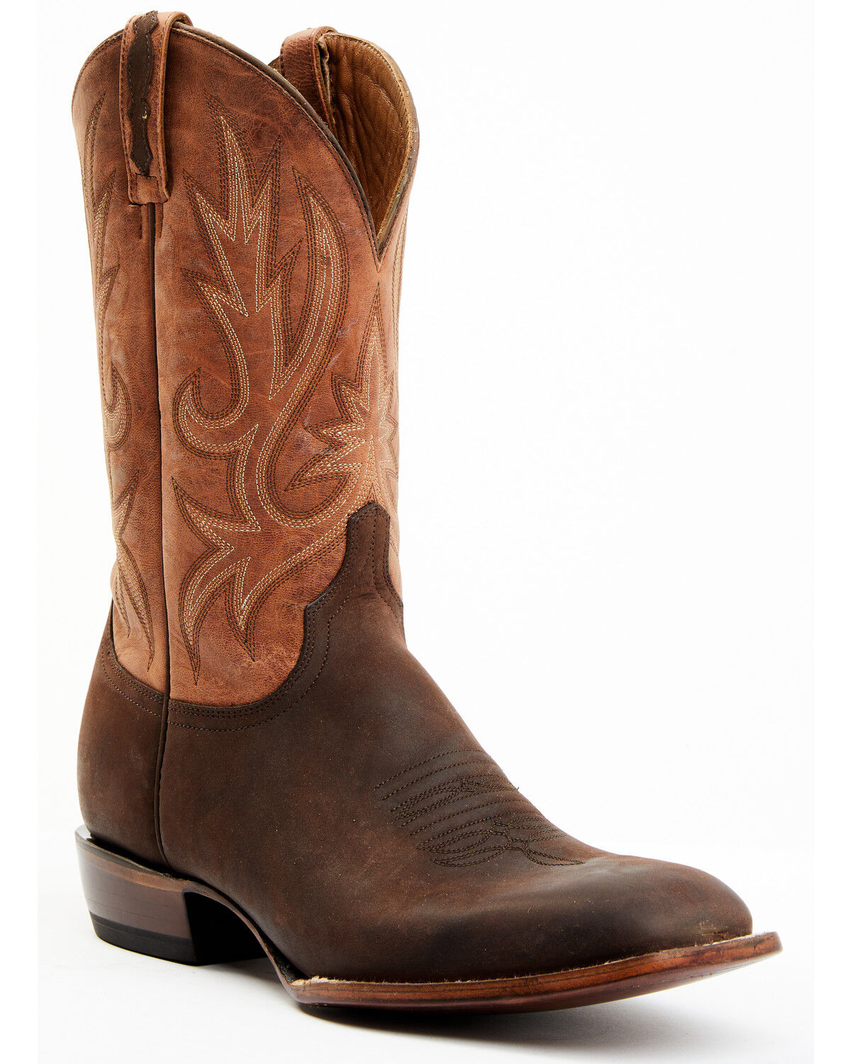 Image #1 - Lucchese Men's Gordon Western Boots - Broad Square Toe, Chocolate, hi-res