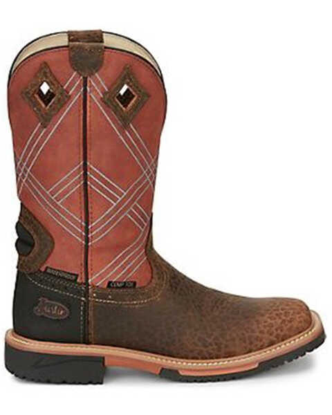 Image #2 - Justin Men's Dalhart Waterproof Western Work Boots - Nano Composite Toe, Brown, hi-res