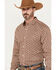 Image #2 - RANK 45® Men's Spur Printed Long Sleeve Button-Down Stretch Western Shirt, Pecan, hi-res
