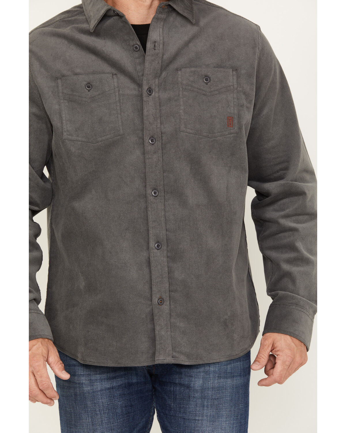Image #3 - Brothers and Sons Men's Long Sleeve Button Down Western Shirt, Charcoal, hi-res