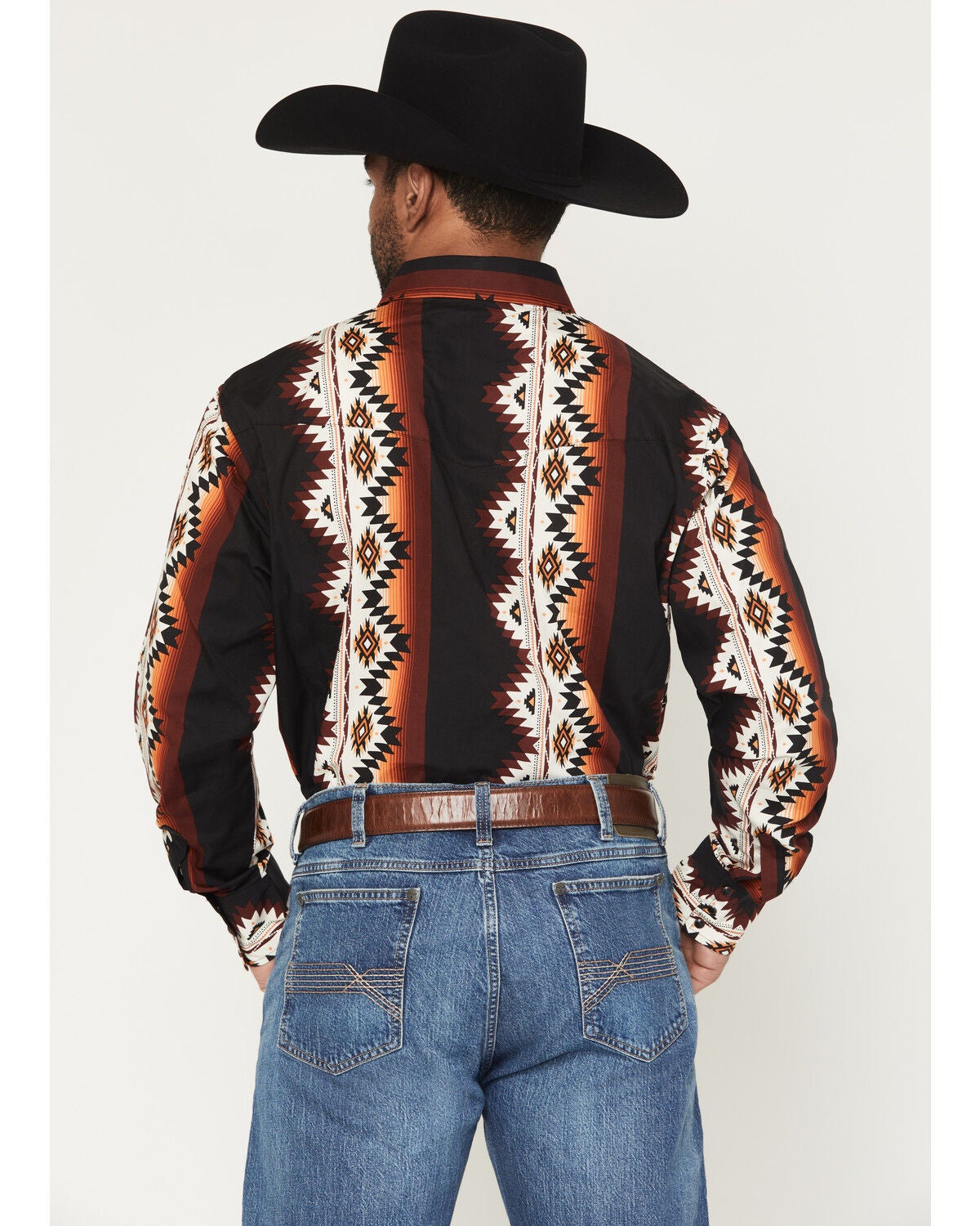 Wrangler Men's Checotah Southwestern Print Long Sleeve Snap