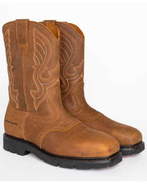 Image #2 - Cody James Men's Western Work Boots - Composite Toe, Brown, hi-res