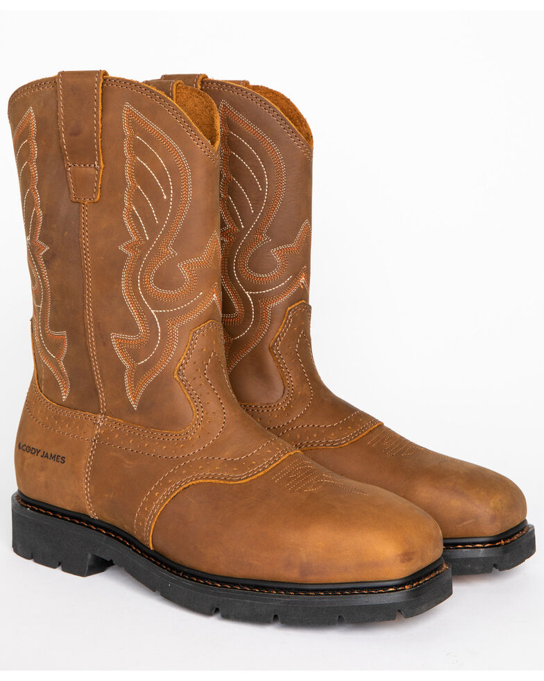 Cody James Men's Western Work Boots - Comp Toe, Brown, hi-res