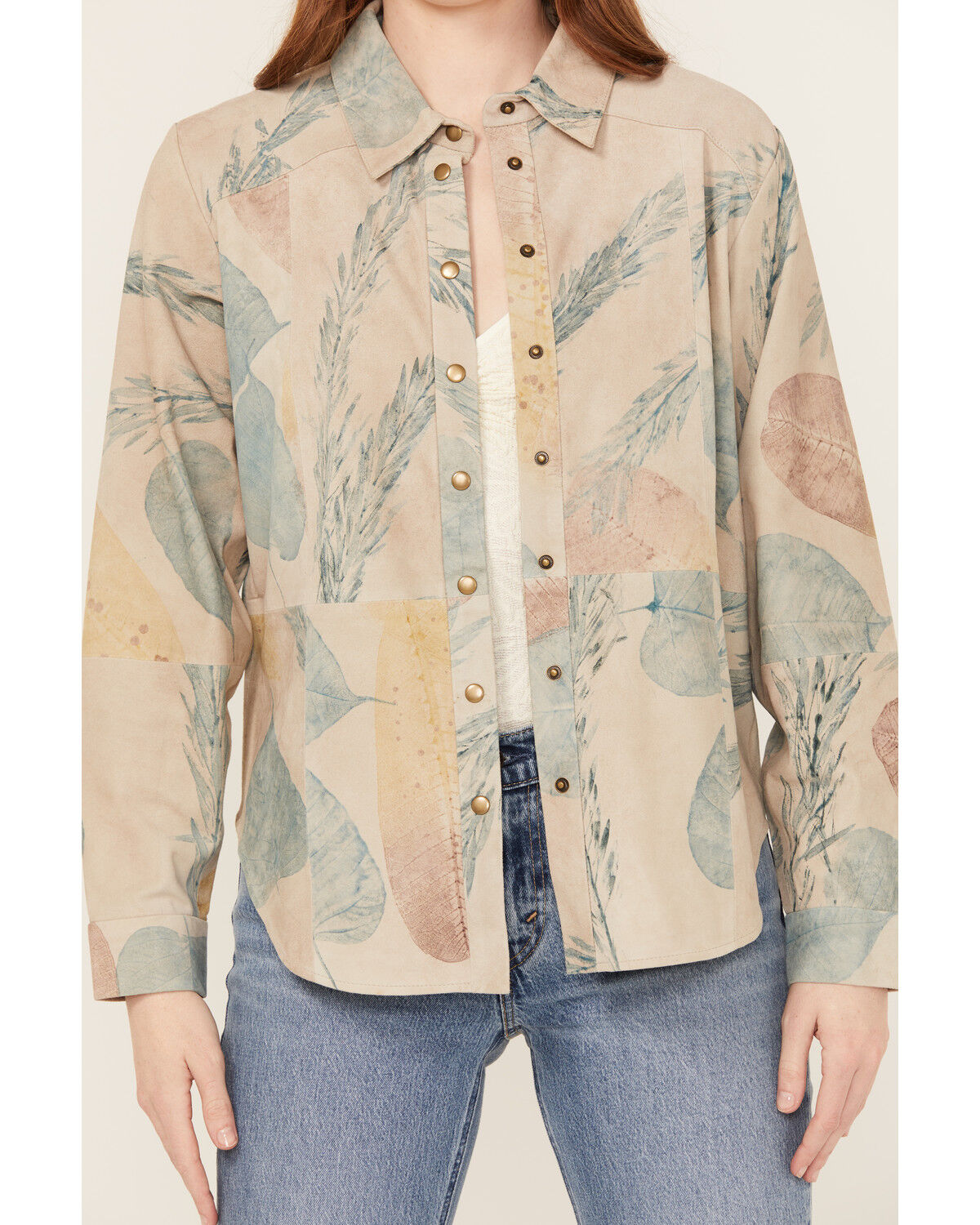 Image #3 - Cleo + Wolf Women's Aron Long Sleeve Printed Shirt, Oatmeal, hi-res