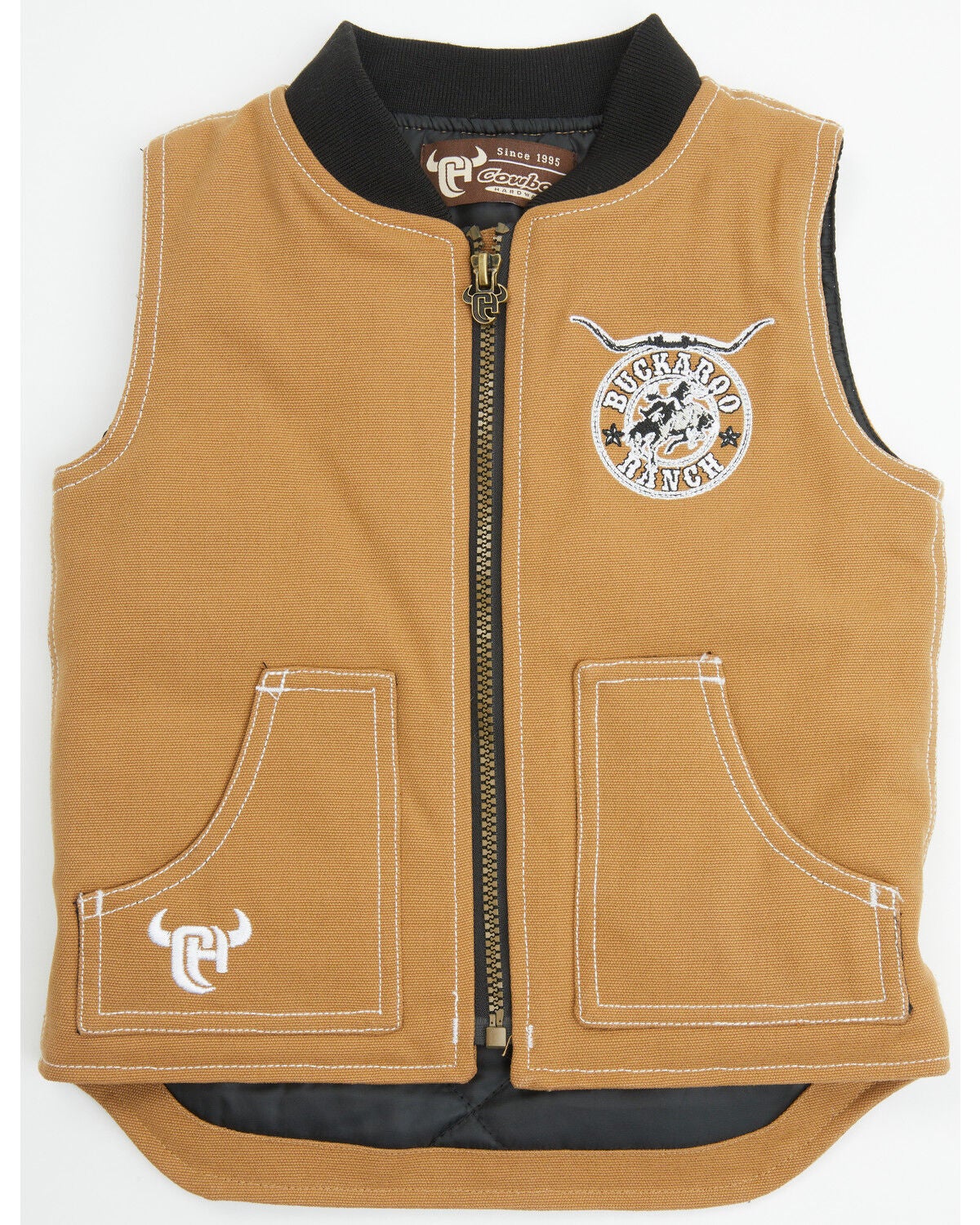 Cowboy Hardware Toddler Boys' Buckaroo Ranch Canvas Vest, Camel, hi-res