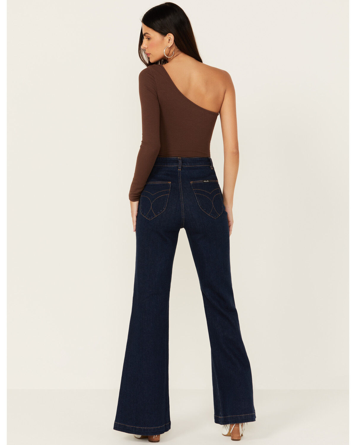 Image #4 - Rolla's Women's Dark Wash High Rise Alina Eastcoast Flare Jeans, Dark Wash, hi-res