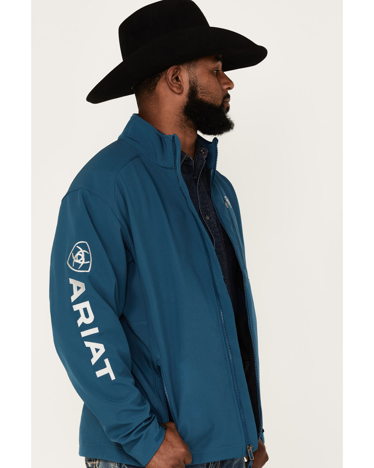 Image #2 - Ariat Men's Logo 2.0 Softshell Jacket - Big & Tall, Blue, hi-res