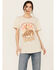 Image #1 - Wrangler Women's Boot Barn Exclusive Cowboy Logo Boyfriend Fit Short Sleeve Graphic Tee, Oatmeal, hi-res