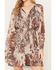 Image #3 - Shyanne Women's Everest Printed Long Sleeve Mini Dress, Brown, hi-res