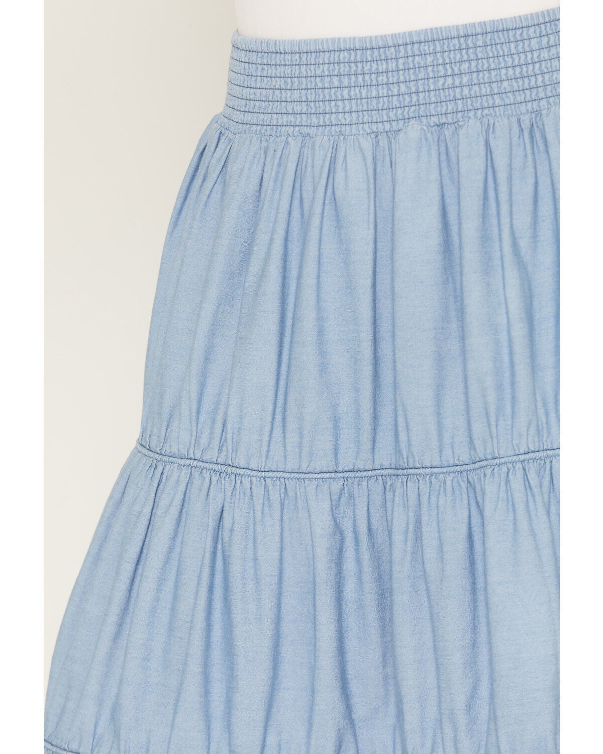 Image #4 - Ashley Women's Medium Washed Tiered Denim Midi Skirt, Medium Wash, hi-res