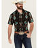 Image #1 - Rock & Roll Denim Men's Southwestern Print Short Sleeve Snap Stretch Western Shirt, Black, hi-res