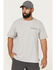 Image #1 - Lucky Brand Workwear Men's Core Logo Short Sleeve T-Shirt, Light Blue, hi-res