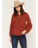 Image #1 - Lovestitch Women's Long Sleeve Button-Down Peasant Blouse, Rust Copper, hi-res