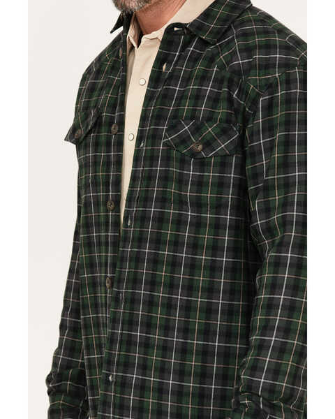 Image #3 - Cody James Men's Alder Tree Plaid Button Down Bonded Western Flannel Shirt Jacket , Green, hi-res