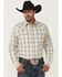 Image #1 - Wrangler Retro Men's Plaid Print Long Sleeve Snap Western Shirt, Cream, hi-res