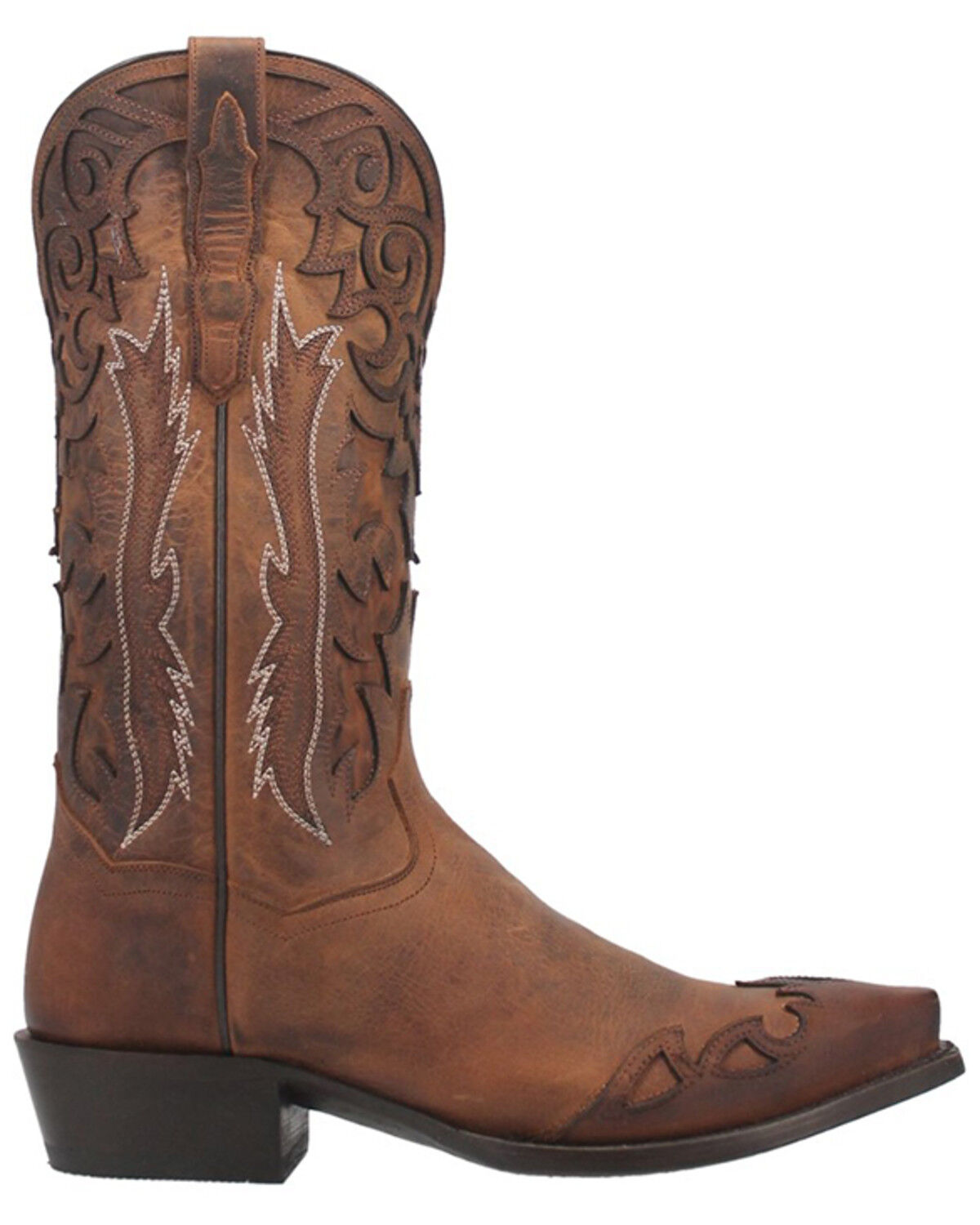 Image #2 - Dan Post Men's Denton All-Over Overlay Western Boots - Snip Toe, Tan, hi-res