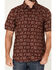 Image #3 - Moonshine Spirit Men's Gig Medallion Print Short Sleeve Snap Western Shirt, Burgundy, hi-res